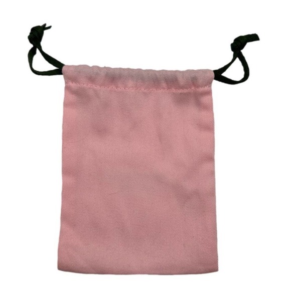 Kate Spade Small Pink Black Foil Pink Drawstring Jewelry Accessories Dust Bags - Picture 3 of 5